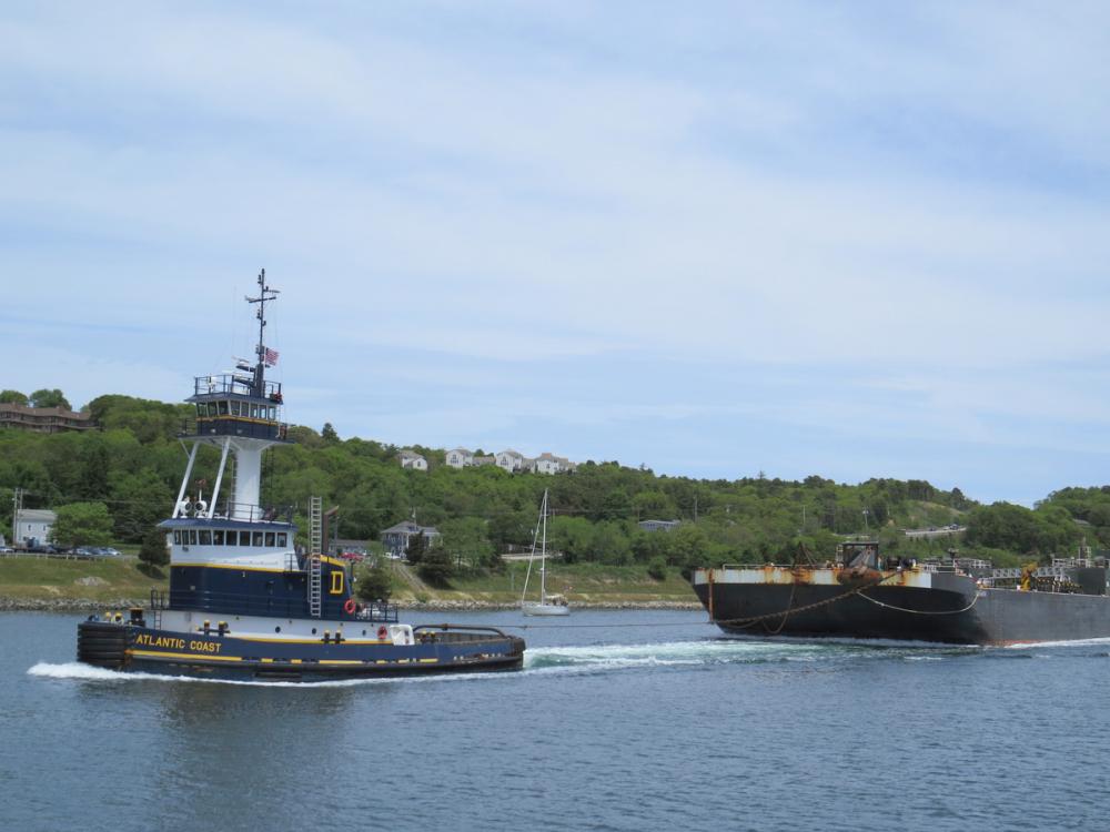 Tug and barge traffic on Cape Cod Canal